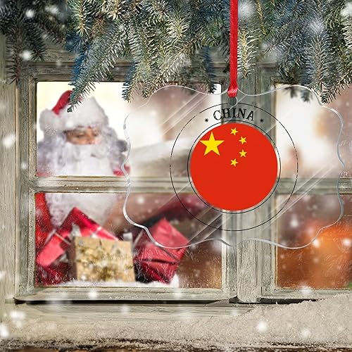 Vista 154 de Bandera de Curazao - Adorno para árbol de Navidad, bandera nacional, decoración de árbol de Navidad de Curazao, recuerdo acrílico, adorno colgante