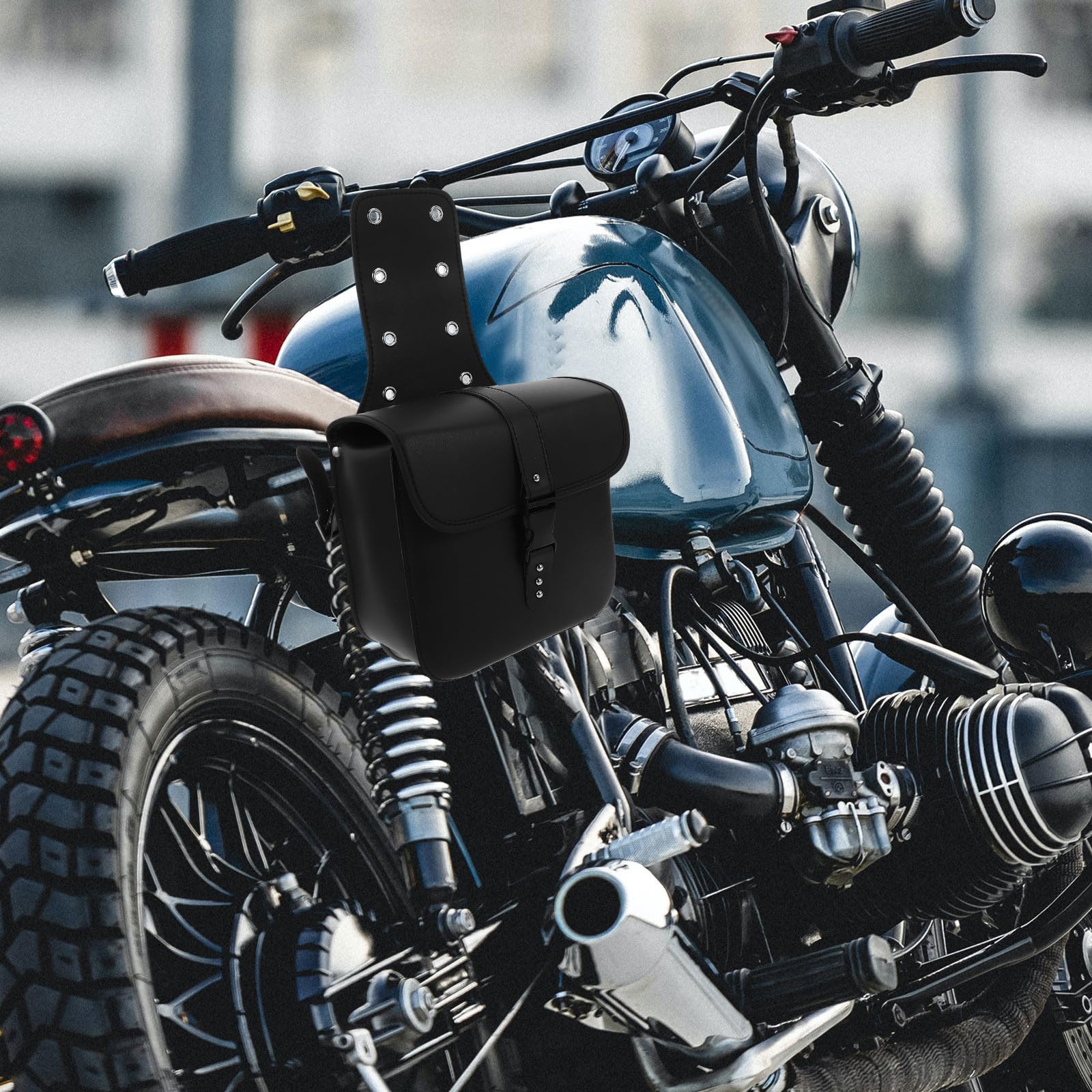 Borse Laterali Impermeabili per Moto Elettrica in Pu, Set da 2 Mini Borse da Sella Nere, Design Pratico per Protezione in Caso di Pioggia e Uso Urbano