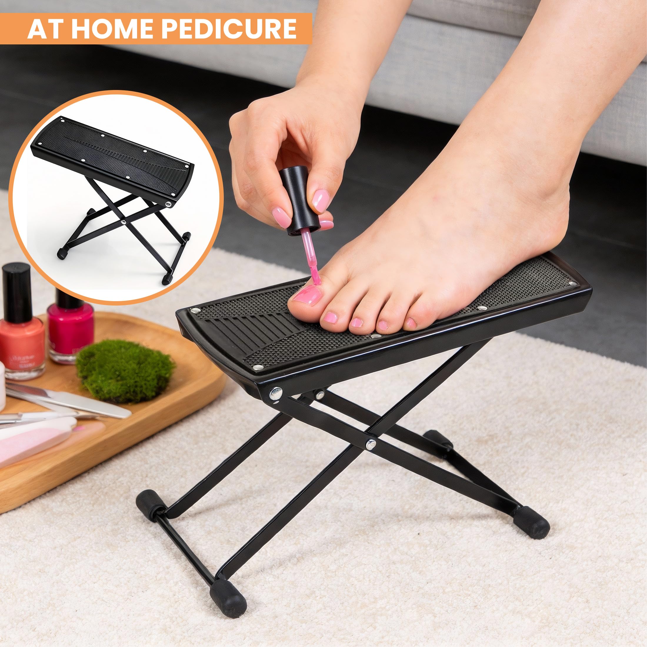 Foldable Foot Rest - Home Pedicure Stand -6 Foldable Foot Rest - Home Pedicure Stand -6