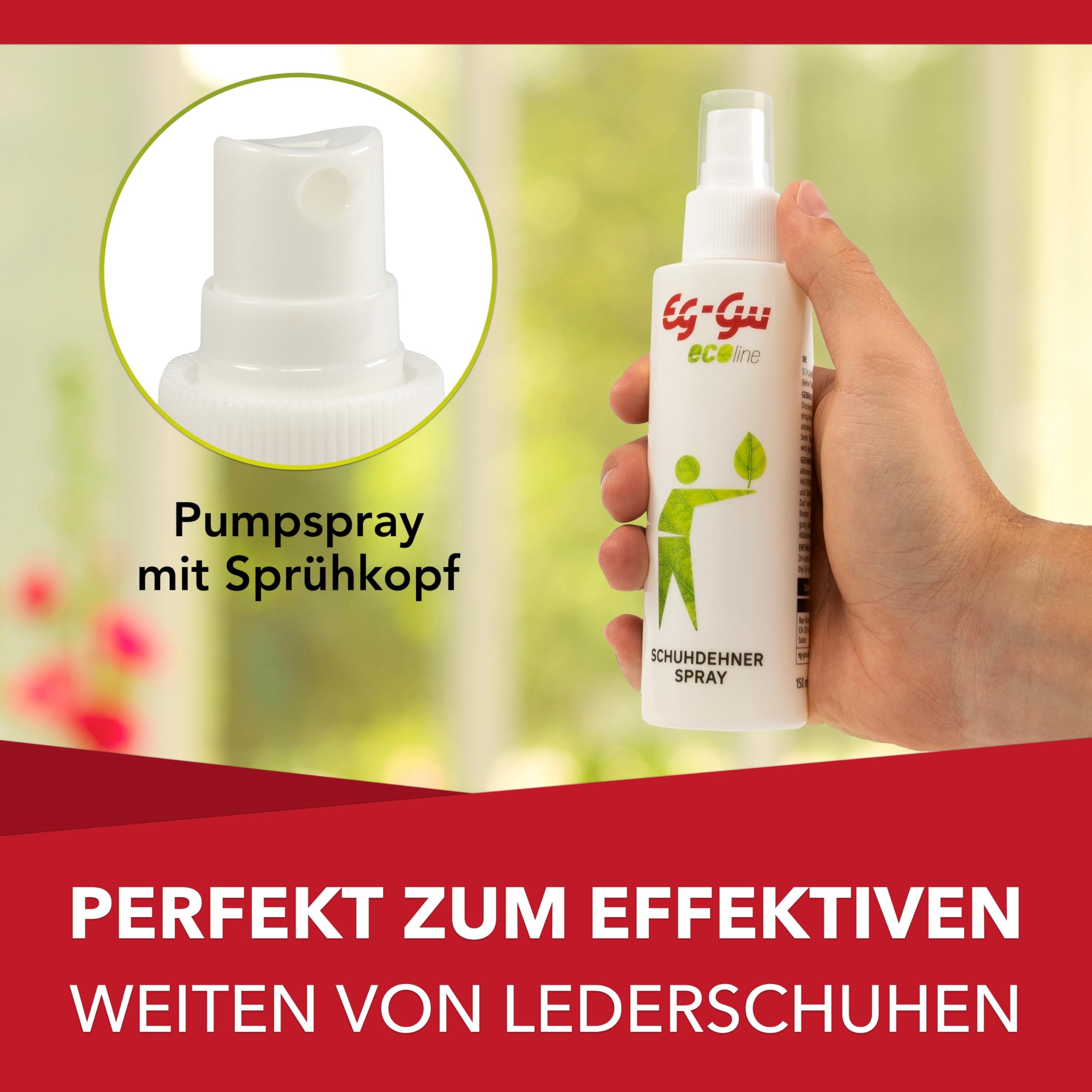 Rozciągliwy spray do butów Ecoline 150 ml, nie zawiera aerozolu, bez aerozolu, do ciasnych skórzanych butów, zmiękczaczy do butów, delikatny dla dobrych butów