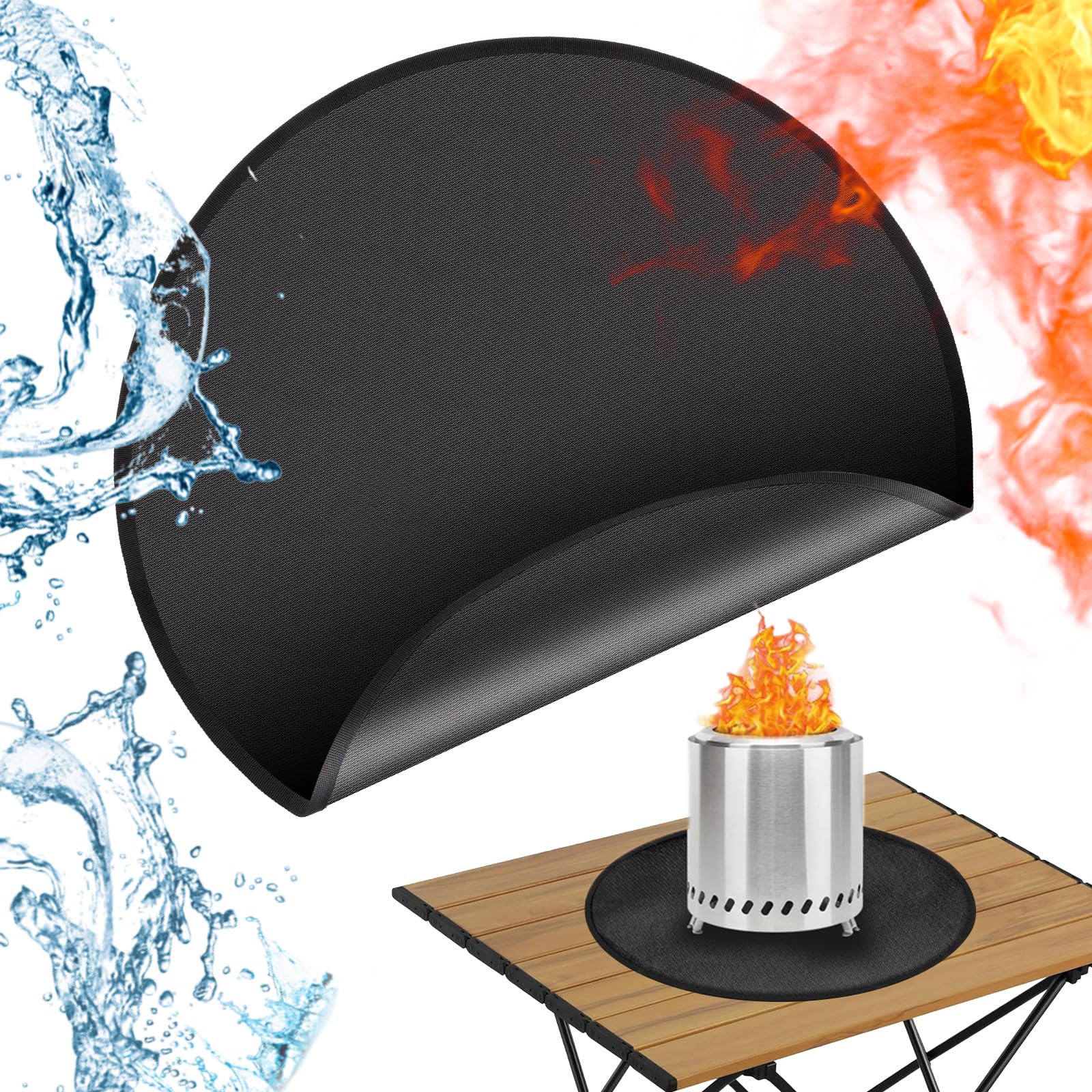20 in Fire Pit Mats for Under Fire Pit, Windspeed Tabletop Fire Pit Mat for Solo Stove Mesa Heat Resistant Mat for Under Fire Pit Mat to Protect Deck/Countertop/Patio
