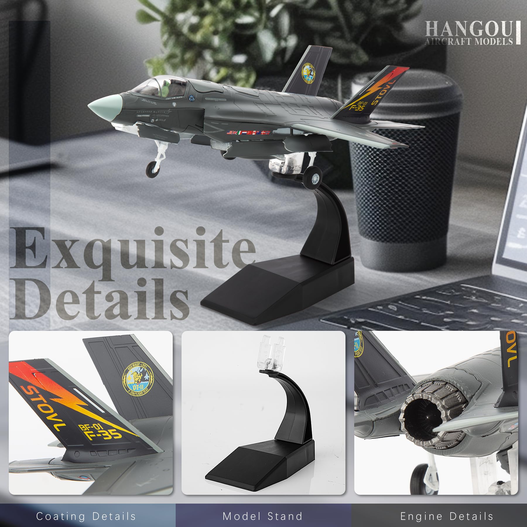 1/72 F-35B Lightning II (Stato di Base) Modello Aereo Militare in Lega per la Raccolta e l'Esposizione