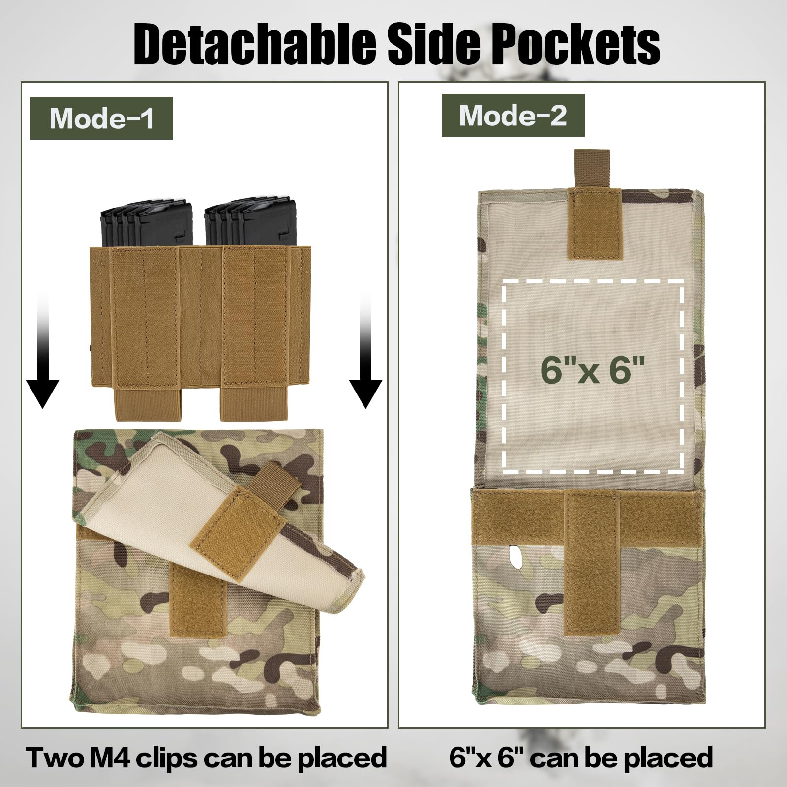 Jueachy Taktische Weste Airsoft Plattenträger: Quick Release Militär Weste Einstellbar Atmungsaktiv Beschwerte Weste für die Ausbildung - Plate Carrier Molle Schutzweste für Herren Paintball Polizei