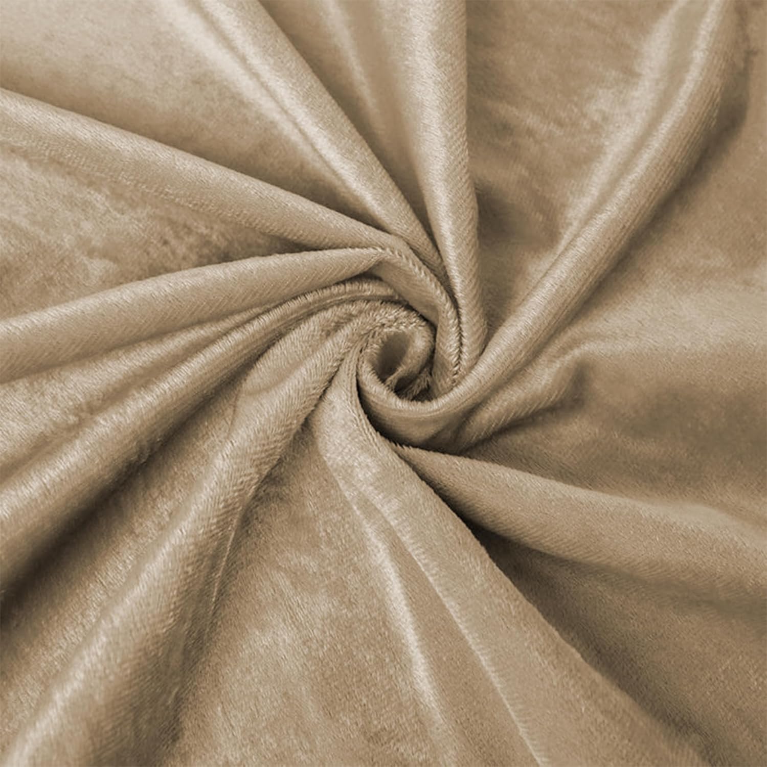 Greaton 58-Inch Wide Premium Velvet Material Fabric for Drapery, Upholstery, and Bedding, 100 Percent Polyester Velvet Cloth for Crafts and Home Decor, Beige, 1 Yard