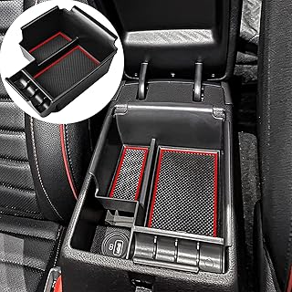 TACORBO Center Console Organizer Compatible with 2019 2020-2022 2023 Kia Forte GT Accessories, ABS Insert Tray Armrest Secondary Storage Box, Red