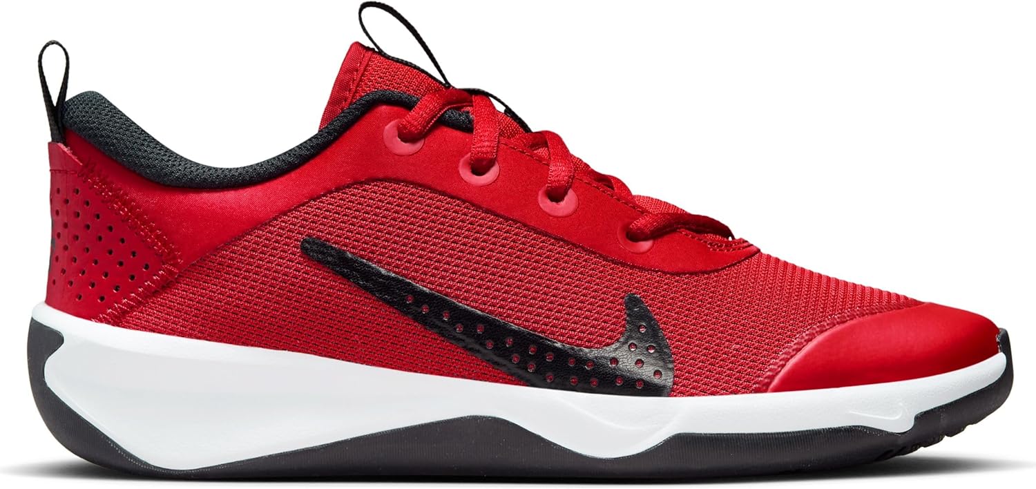 Nike Omni Multi-Court Big Kids' Indoor Court Shoes (DM9027-601, University RED/Black-White) Size 4.5