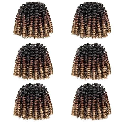 Miniatura 2 de Cabello jamaicano con ganchillo para mujeres negras, paquete de 6 unidades, 2 trenzas de pelo rizado corto rizado con ganchillo, extensiones de