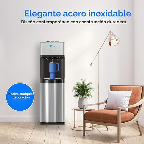 Miniatura 5 de Brio - Dispensador de agua con refrigerador, de carga inferior, con autolimpieza, edición limitada, 3 ajustes de temperatura, agua caliente, fría