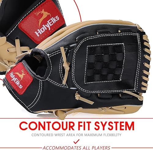 Miniatura 9 de Guante de béisbol, guante de béisbol y sóftbol, diseño ergonómico, guante de béisbol cómodo y duradero para niños, jóvenes y principiantes