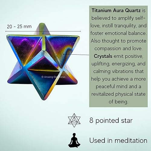 Miniatura 345 de Amazing Gemstone Larvikite Merkaba Crystal – Estrella de Merkaba metafísica de 1 pulgada para meditación – Cristal tetraedro energético y piedras