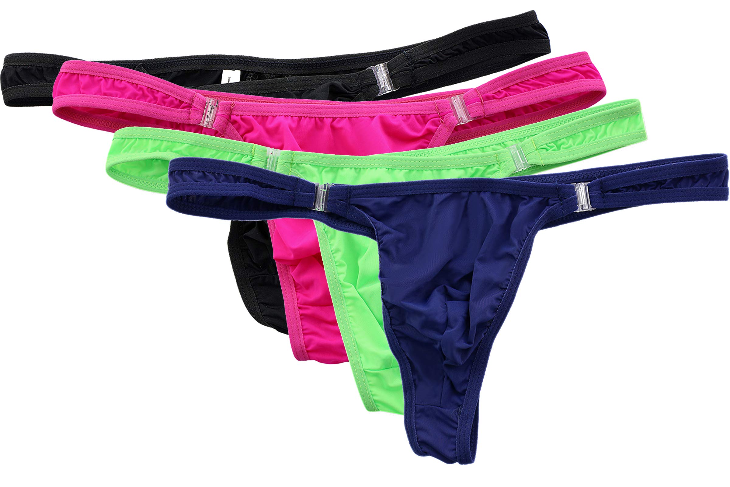 Men's Ice Silk Thongs - See Through Bikini Underwear With T-Back Design, Low-Rise Backless Briefs 3-7 Pack