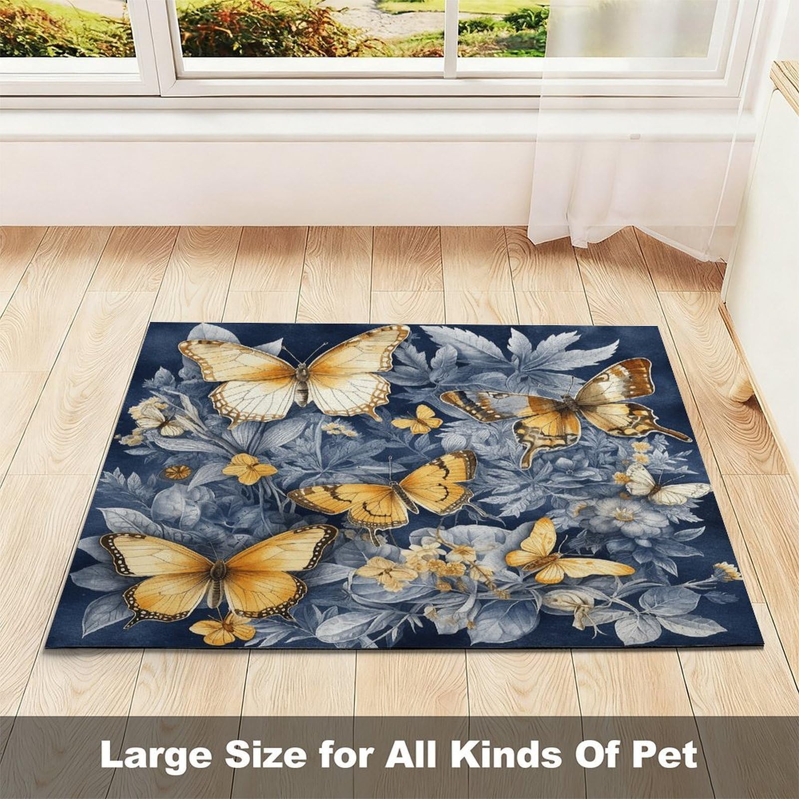 Tapis de nourriture pour chat et chat de plusieurs espèces de papillons – Tapis d'alimentation antidérapant pour chien facile à nettoyer pour la nourriture et l'eau, tapis de gamelle pour chien et