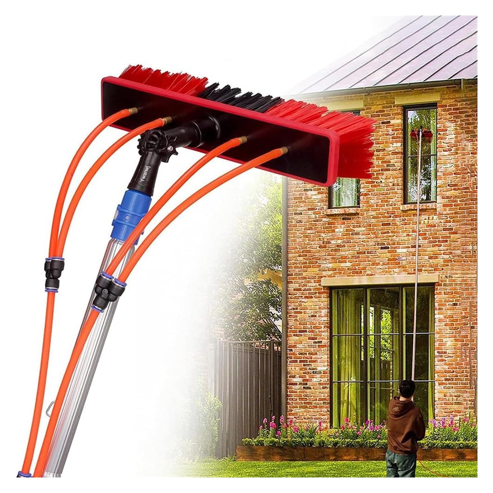 Nettoyage des panneaux solaires et vitres via perche à eau 600 cm
