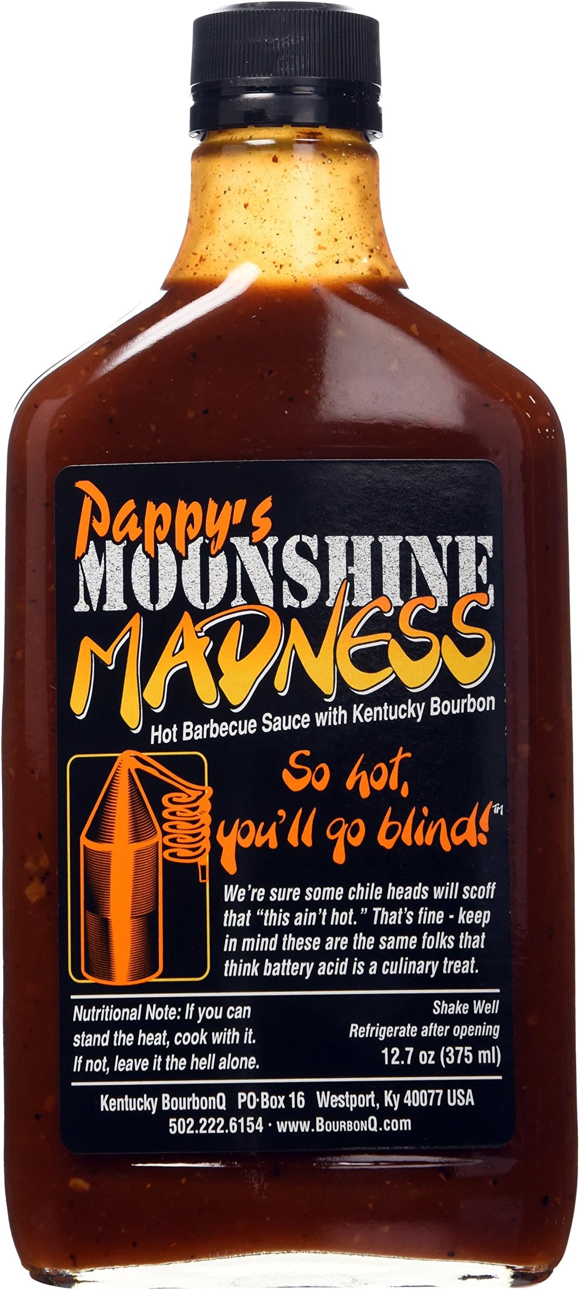 Bourbon QBbq Sauce Pappys Moon Shine Madness, 12.7 OZ