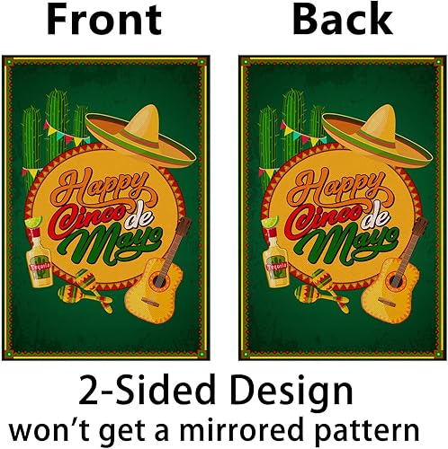 Miniatura 2 de Nepnuser Bandera de lino para jardín, fiesta mexicana, decoración de fiestas para interiores y exteriores, decoración para patio delantero