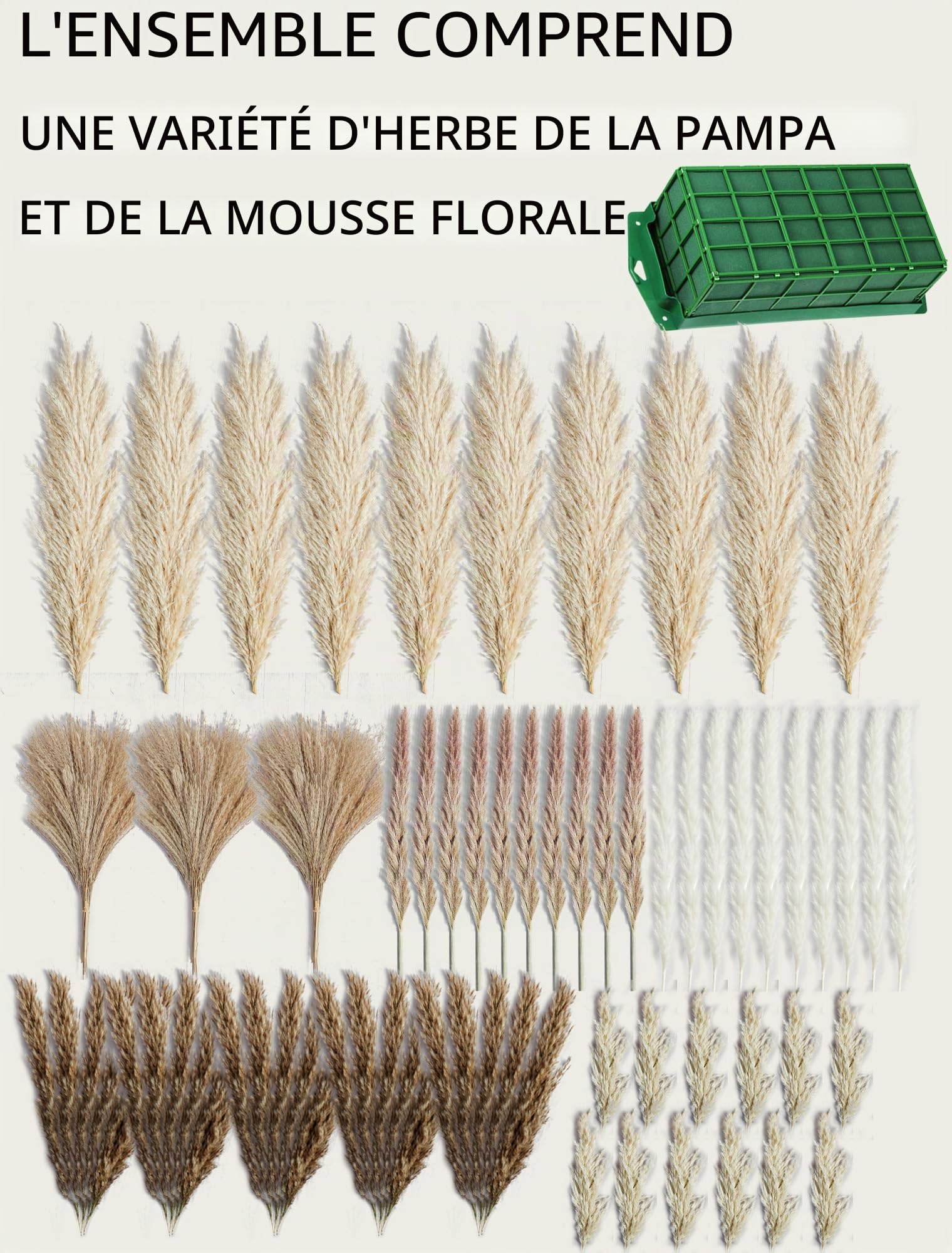 NTLPAMPA Grande décoration murale bohème (89,9 à 127 cm) – Kit tout-en-un de fleurs séchées naturelles faciles à installer, décoration parfaite pour salon, arche de mariage, entrée, décoration de fête