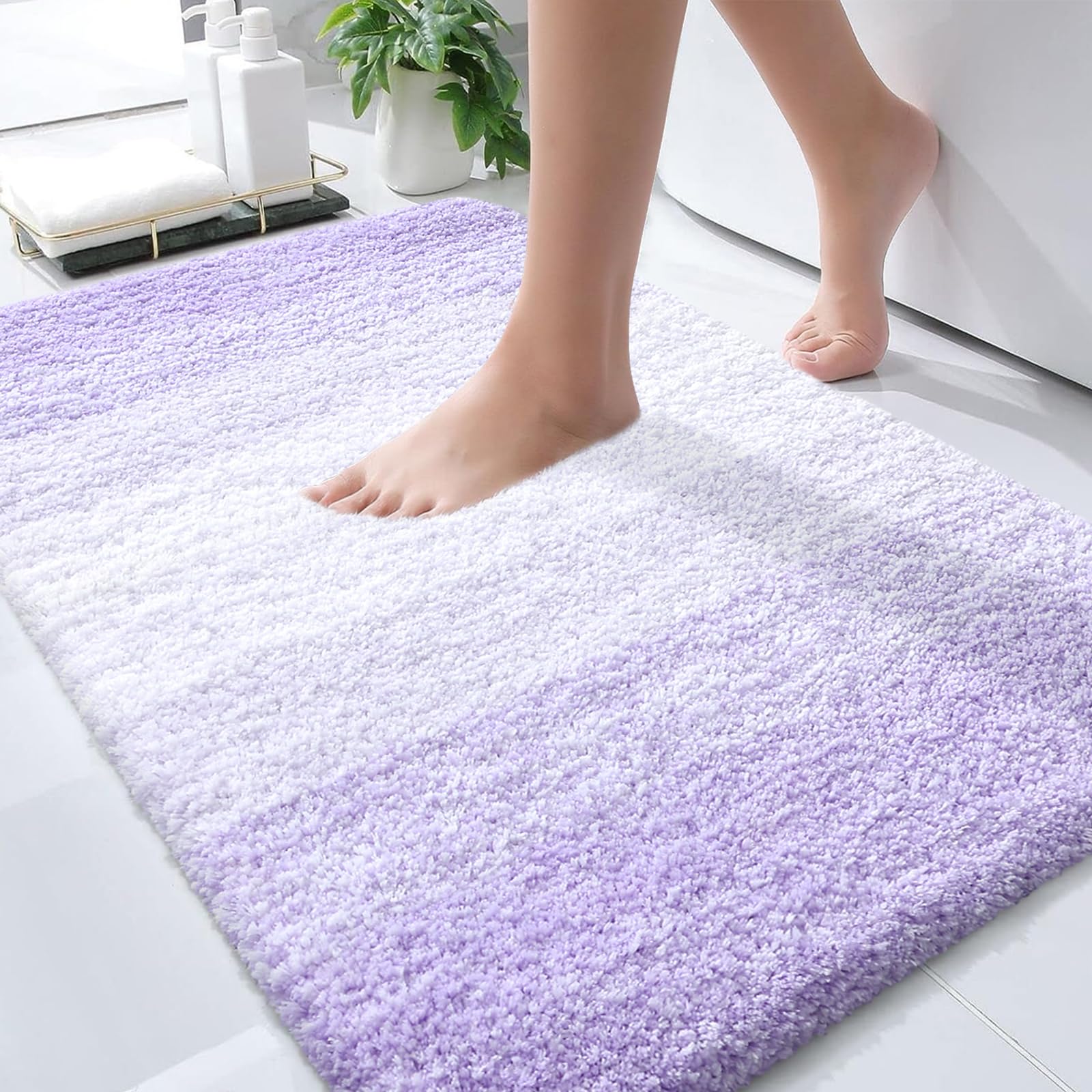 OLANLY Bathroom Rugs Mat 36x24, Extra Soft Absorbent Microfiber Bath Rugs