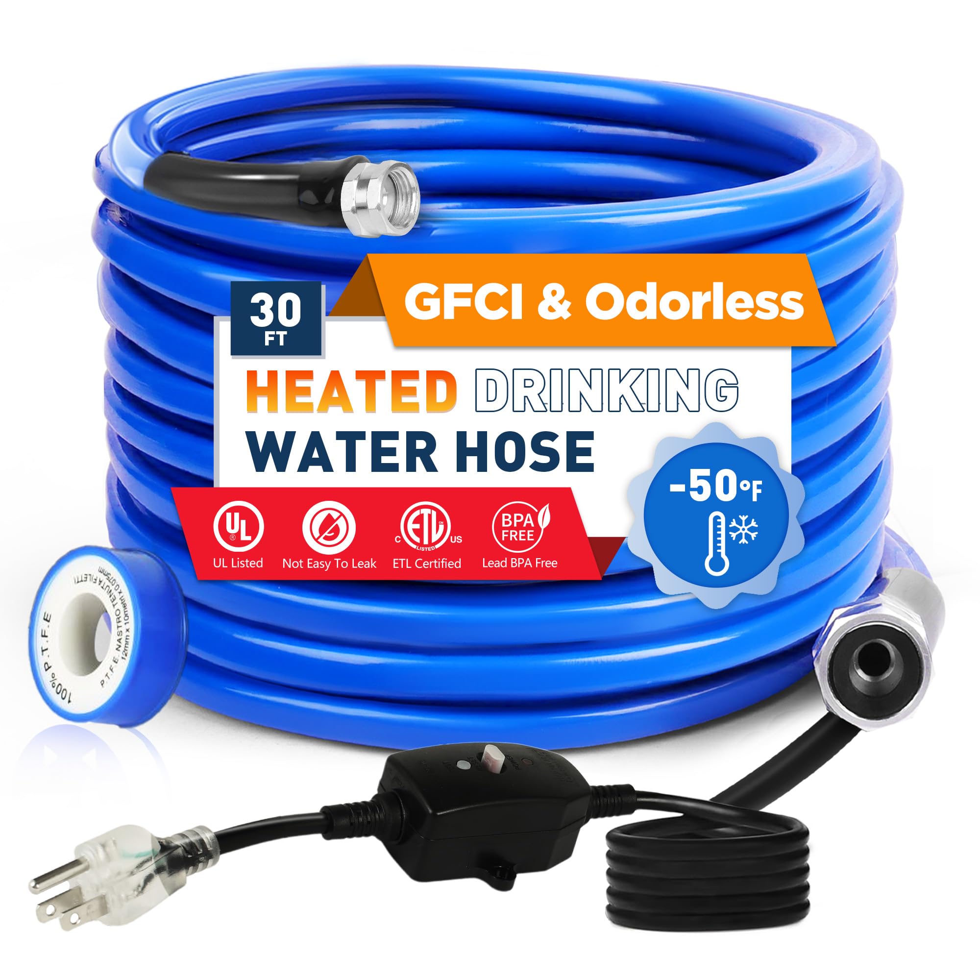 Tuyau d'eau potable chauffant pour camping-car et vie en plein air