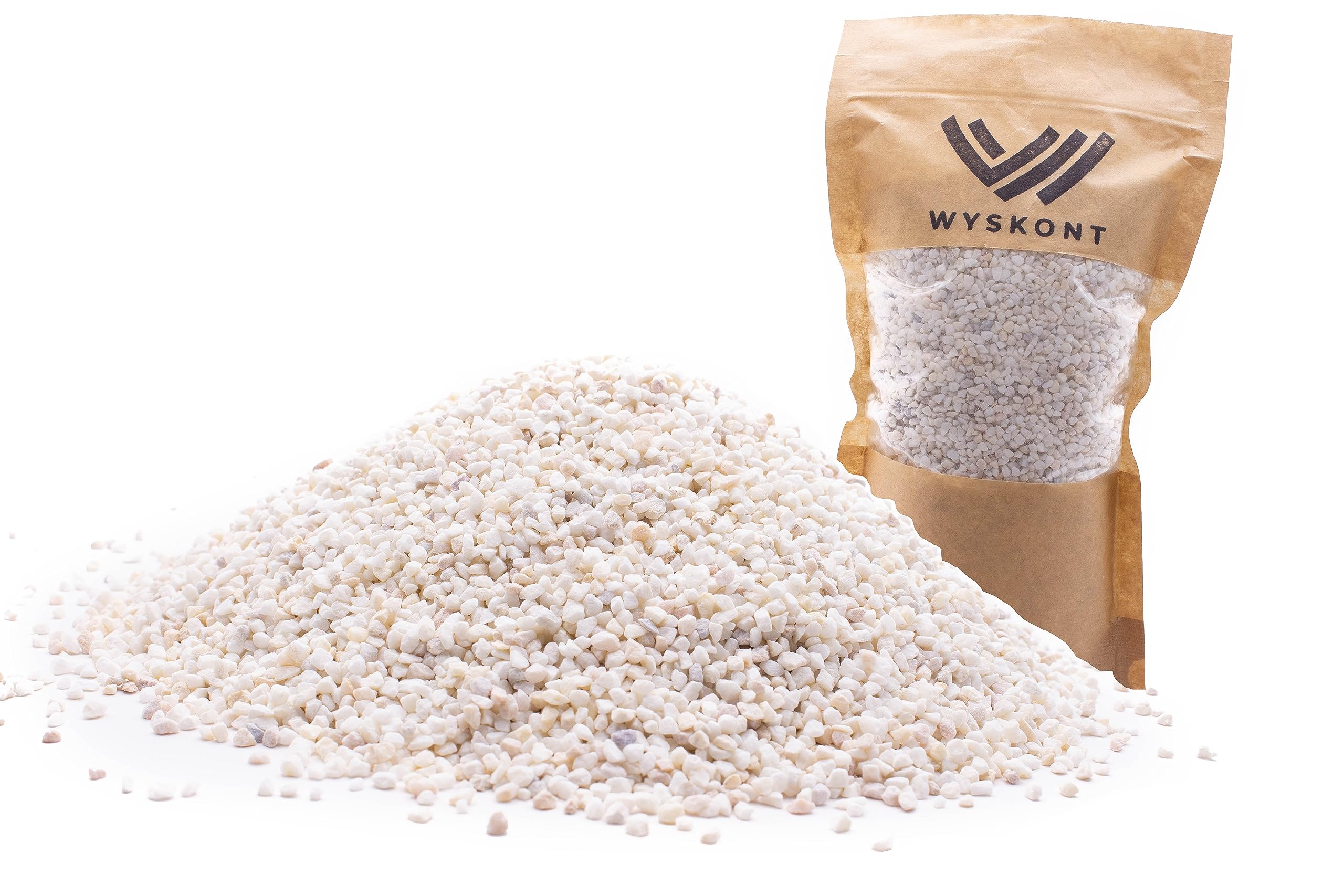 WYSKONT Dolomite Grit for Aquarium 5 kg - Fish Tank Natural Substrate and Decoration - Suitable for Malawi and Tanganyika Biotypes - Safe for Live Organisms - Cream Grain 1-3mm