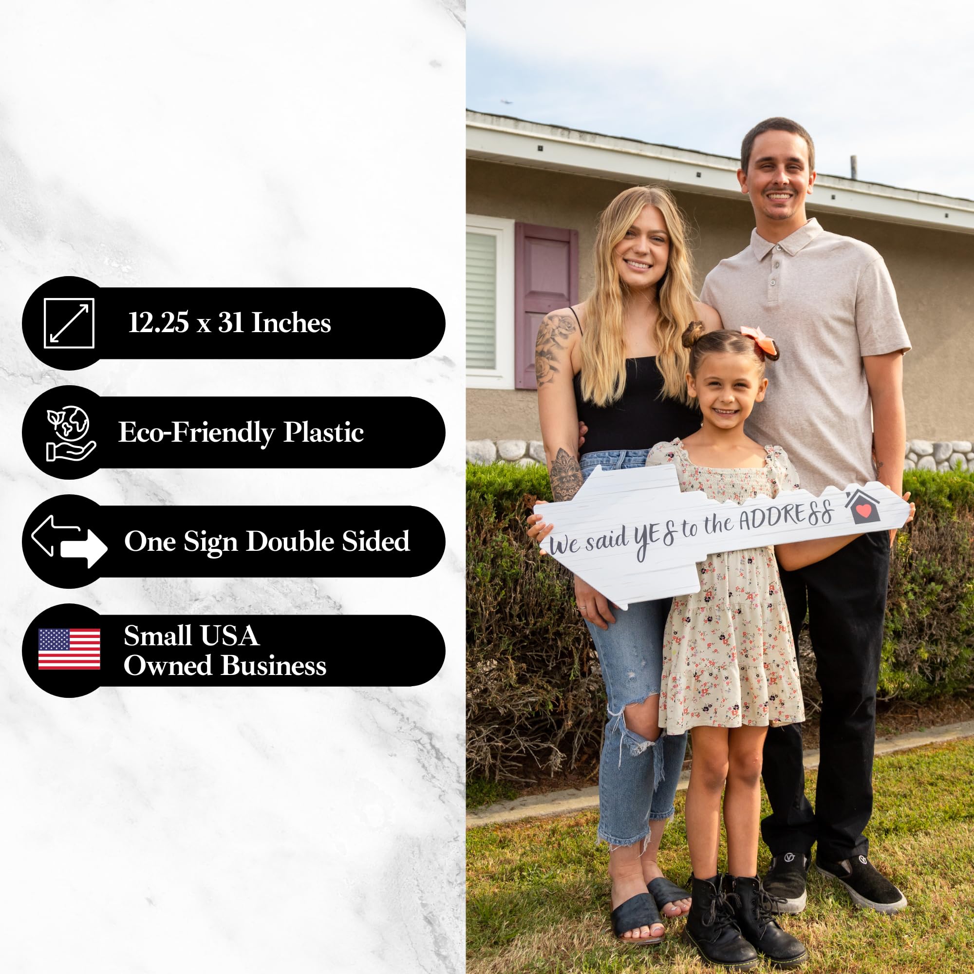 We Said Yes To The Address Sold Sign - Double-Sided Real Estate Key Photo Prop