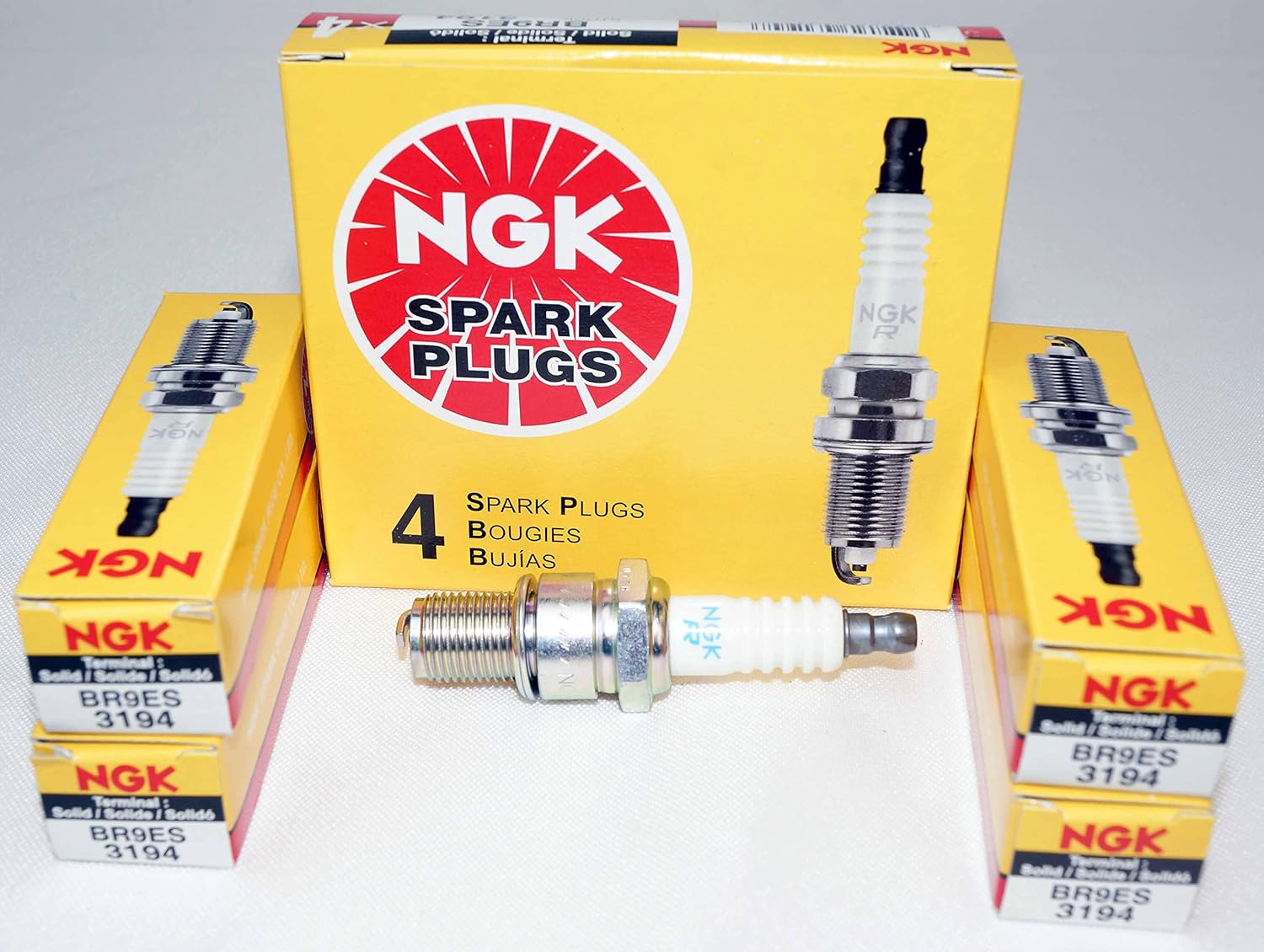 NGK 3194 BR9ES 4 PACK Spark Plug Plugs Boat Motorcycle ATV UTV Car