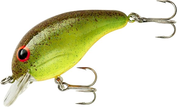 BANDIT LURES Series 100 Crankbait Bass Fishing Lures, Fishing Accessories, Dives to 5-feet Deep, 2", 1/4 oz, Chartreuse Rootbeer
