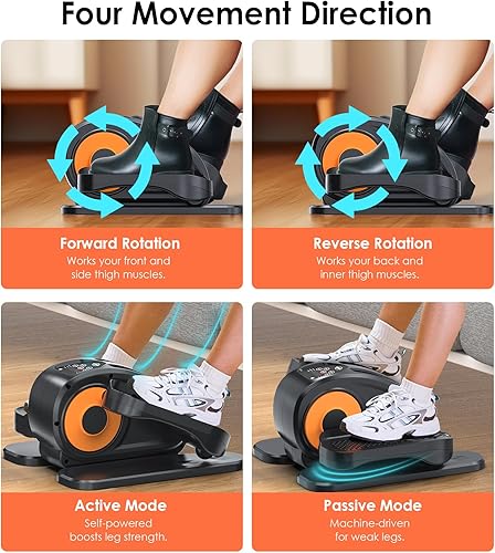 Miniatura 6 de Under Desk Elliptical Machine, Ellipse Leg Exerciser for Seniors - Portable Seated Pedal Exerciser with 12 Adjustable Speeds & Remote Control, Quiet