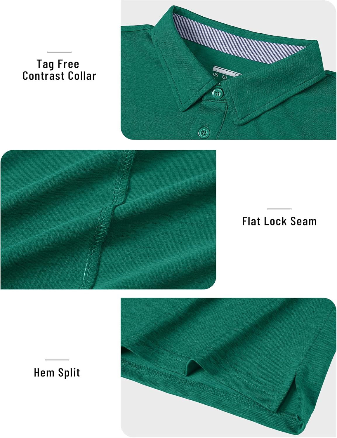 TACVASEN Men's Golf Shirts Short Sleeve Quick Dry Polo Shirts Moisture Wicking Casual Business Sports Breathable Polo - Image 4