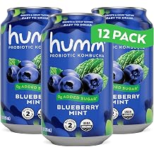 Humm Kombucha Blueberry Mint, Organic, Vegan & GMO Free 12 Pack