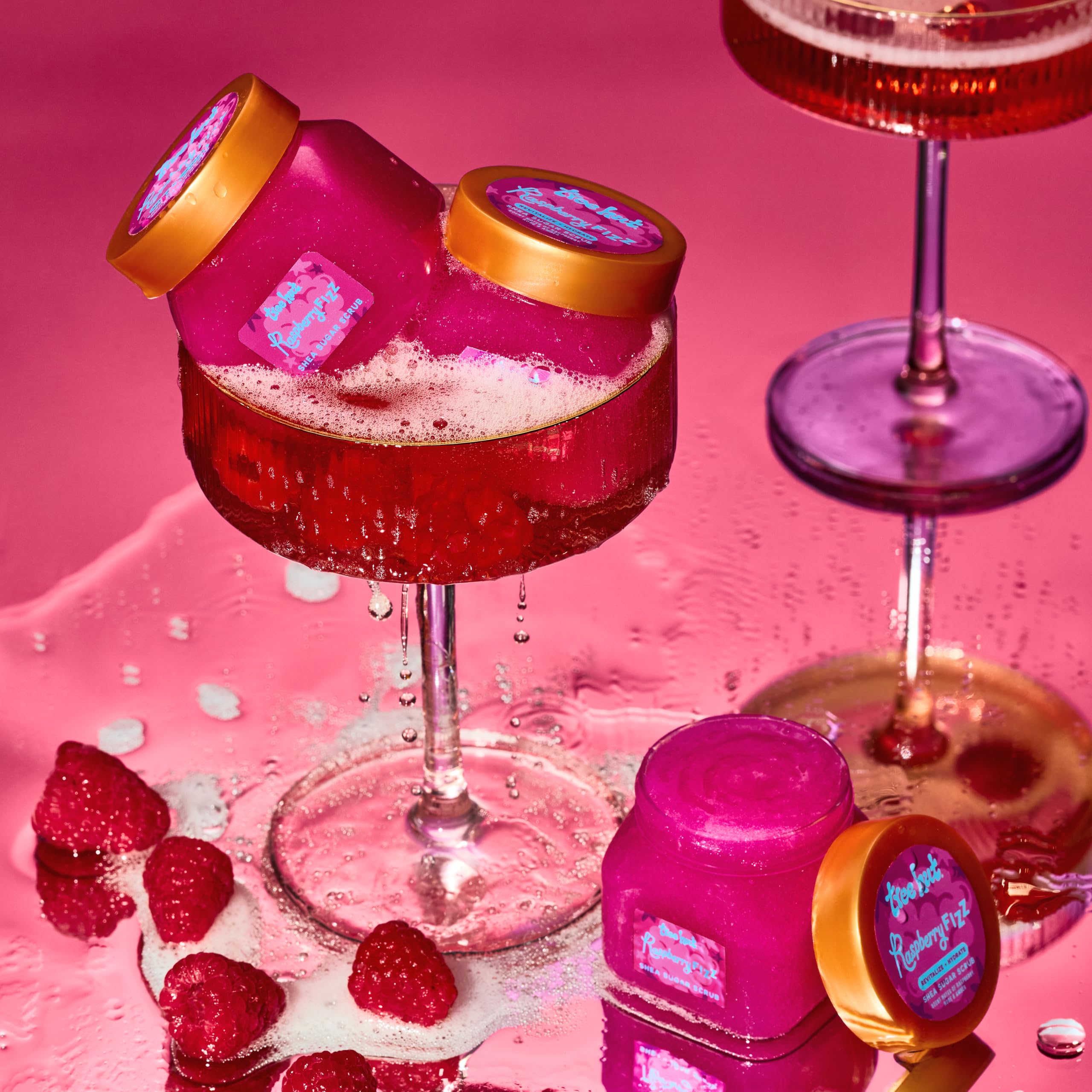 Tree Hut Mini Raspberry Fizz Shea Sugar Scrub, Exfoliating Body Scrub, Travel Size, 3.4 oz - 5