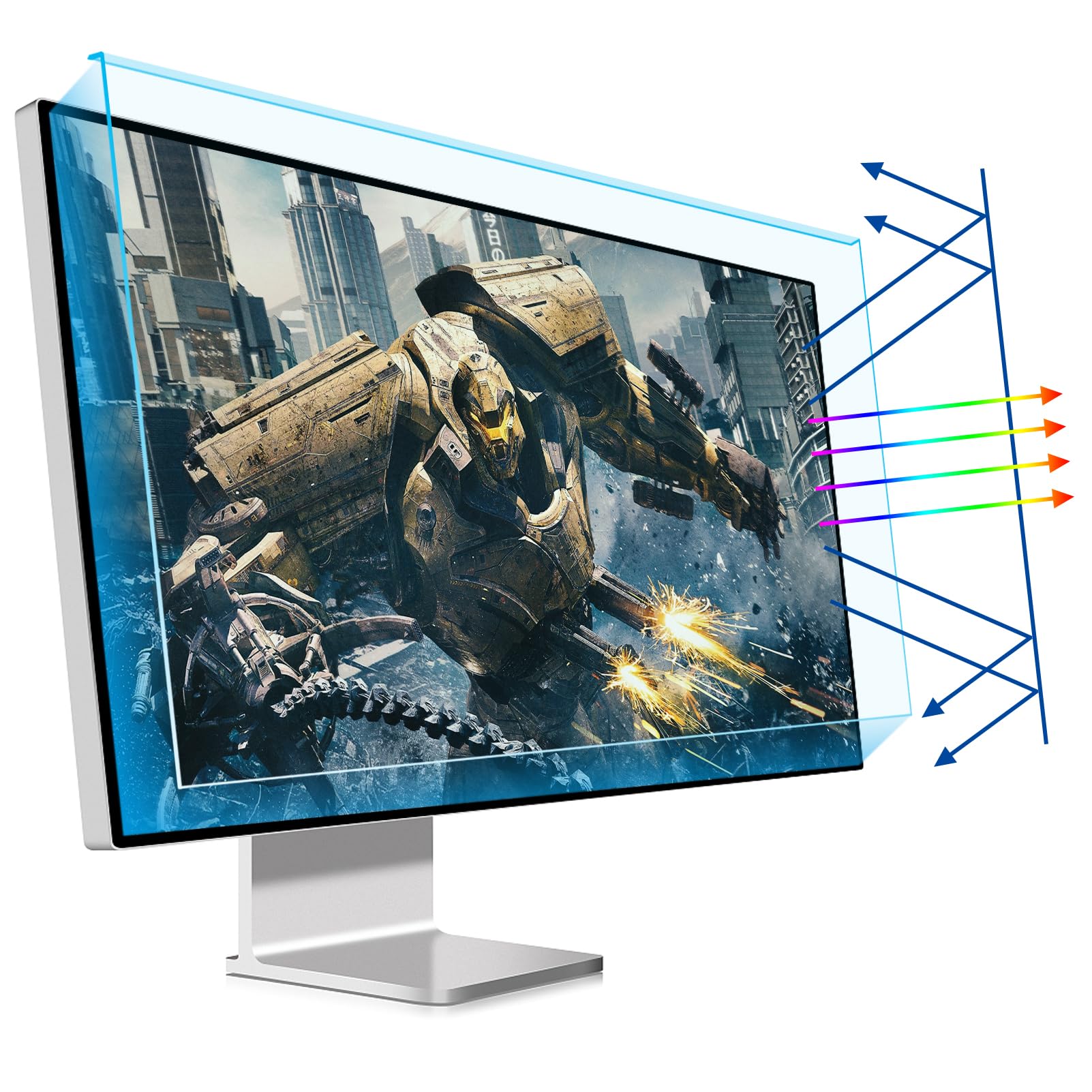 XQ XIAO QIAO 23-24 inch Blue Light Blocking Hanging Screen Protector Panel Anti-UV Blue Light Acrylic Eye Protection Filter Film for Diagonal 23,23.6,23.8,24 inch 16:9 Widescreen LED PC Monitor