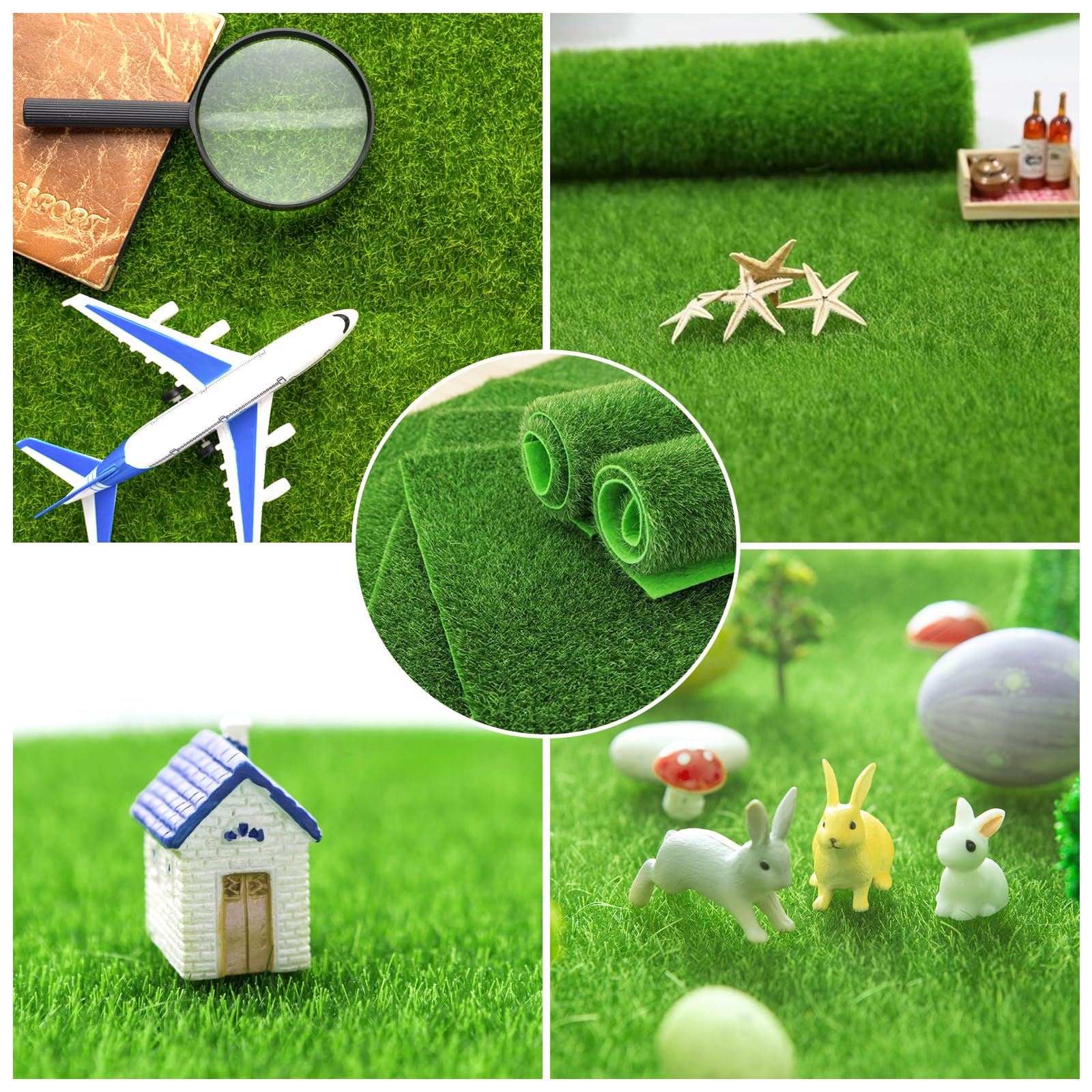 10 Pezzi Erba Artificiale Miniatura 15x15 Cm - Per DIY, Bonsai E Decorazioni Giardino