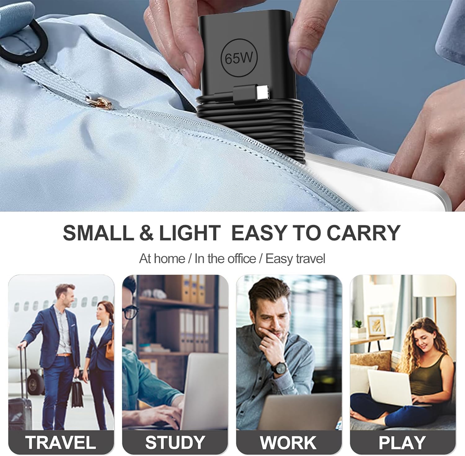 65W 45W USB C Laptop Charger Compatible with Dell Latitude 5420 5430 5520 5530 7340 7430 Inspiron 14 16 XPS 13 Chromebook 3100 Dell Computer Type C Fast Charging AC Adapter Power Cord - Image 7
