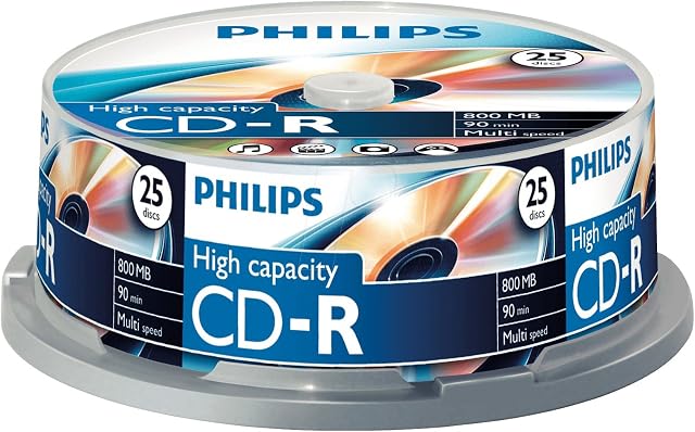 Philips CD-R 800 MB Data (Gbyte/90 Minuten, Multi Speed Recording 25er