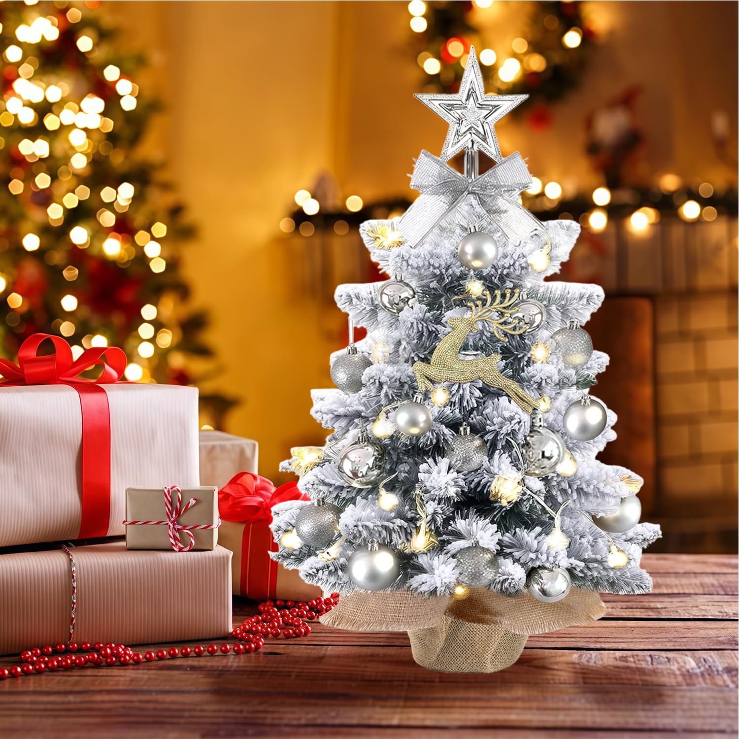 albero a stella, colore rosso, per Natale e Capodanno