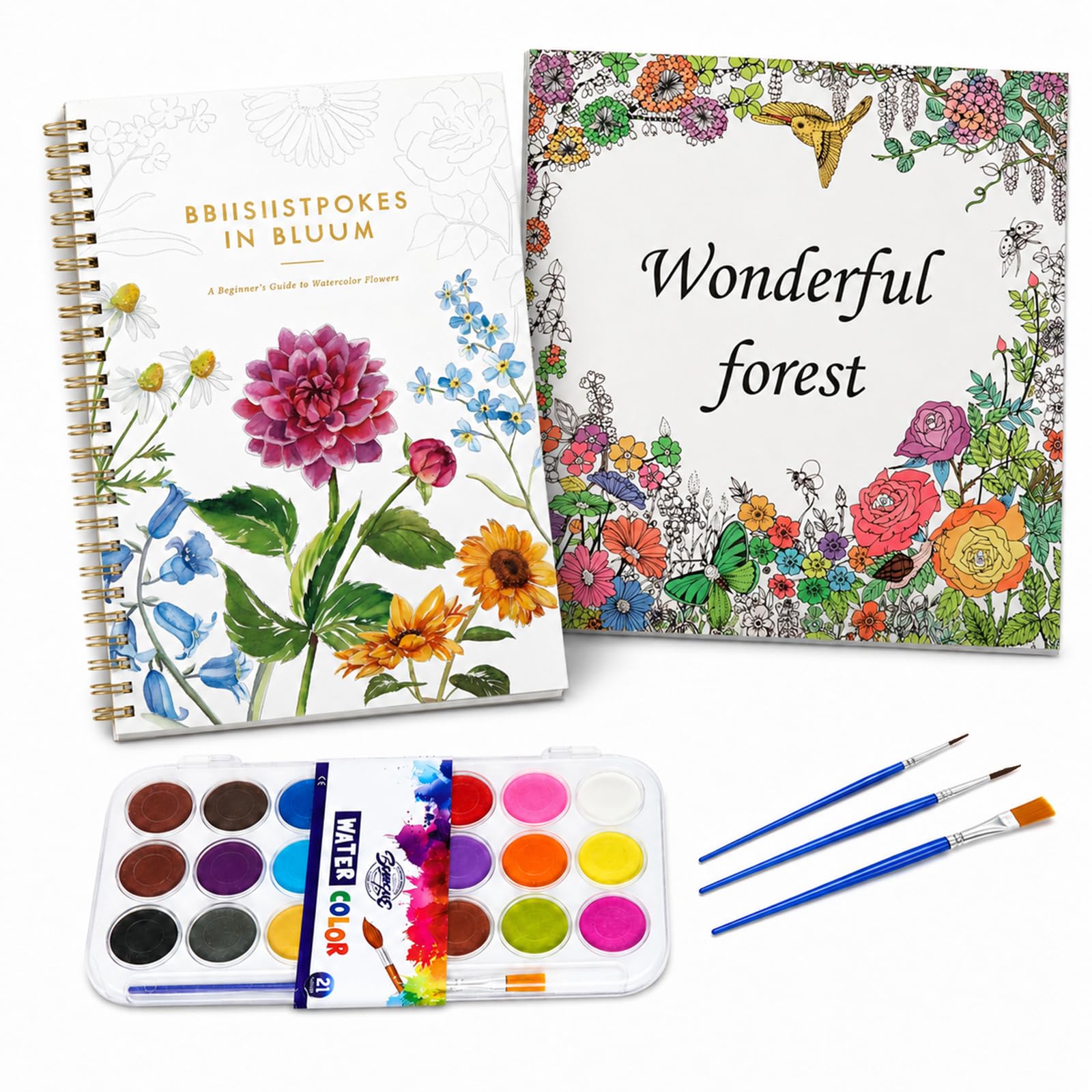 Heropen 2PCS Watercolour Workbook for Adults with Watercolour Paints Set