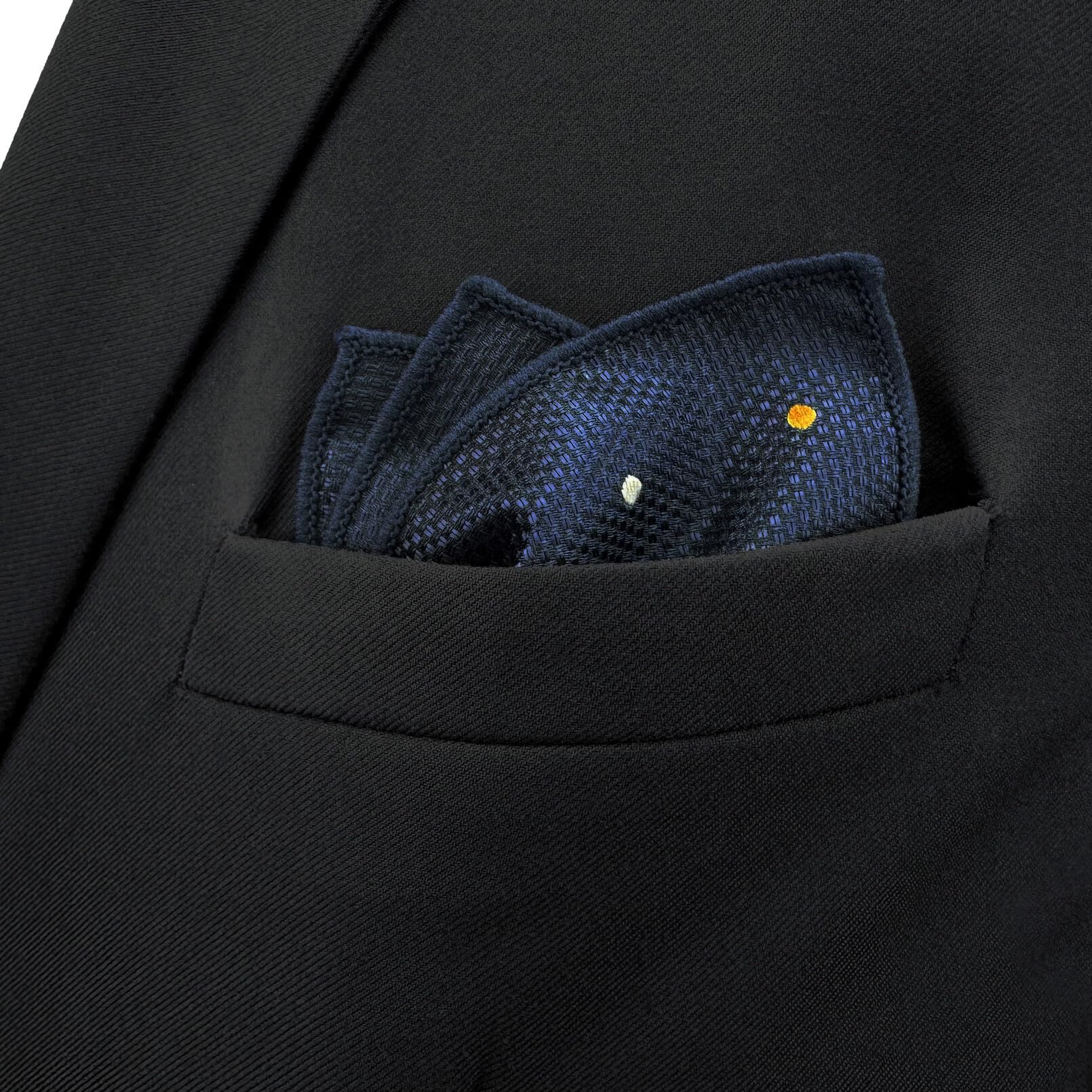 S&W SHLAX&WING Poszetki Blue Pocket Square Dots Dotty Mens Hanky Silk Promocyjny upominek Groomsmen Pocket Squares dla mężczyzn