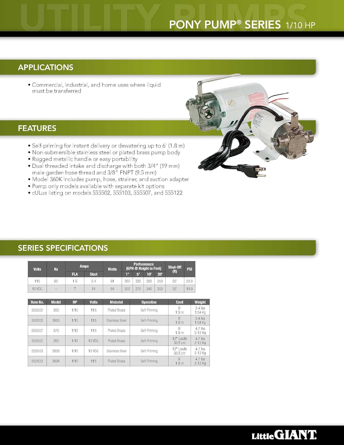 Exсluѕіvе Little Giant 555203 300 GPH 12V Stainless Steel Non-Submersible Utility Pump, White, 365S 40% оƒƒ Dіѕсоunt Little Giant 555203 300 GPH 12V Stainless Steel Non-Submersible Utility Pump, White, 365S