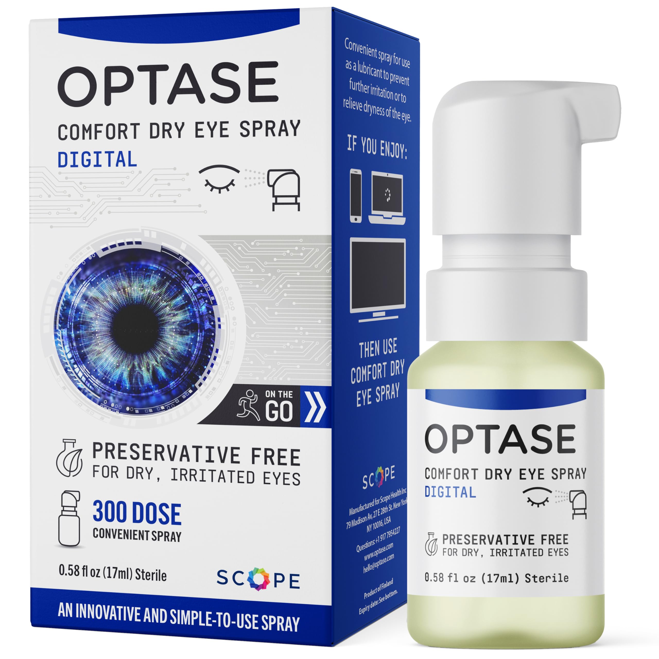 Comfort Dry Eye Spray - for Tired, Irritated & Strained Eyes and Eyelids - 300 Sprays - 17ml
