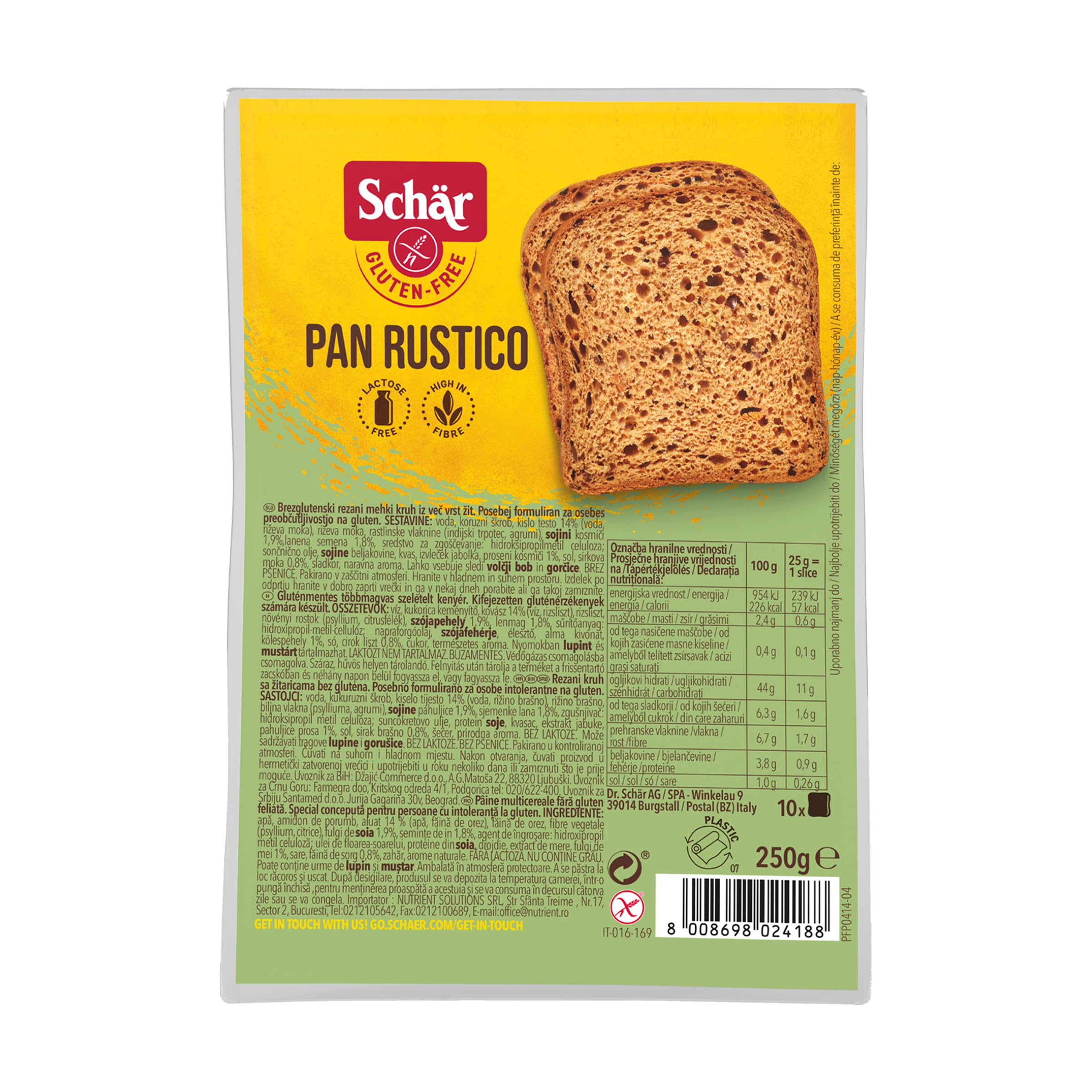 Schär Pan Rustico Gluten Free Bread | Gluten Free Brown Bread | Healthy & Tasty | 250G (B07YM2HWWY) Amazon Price History, Amazon Price Tracker