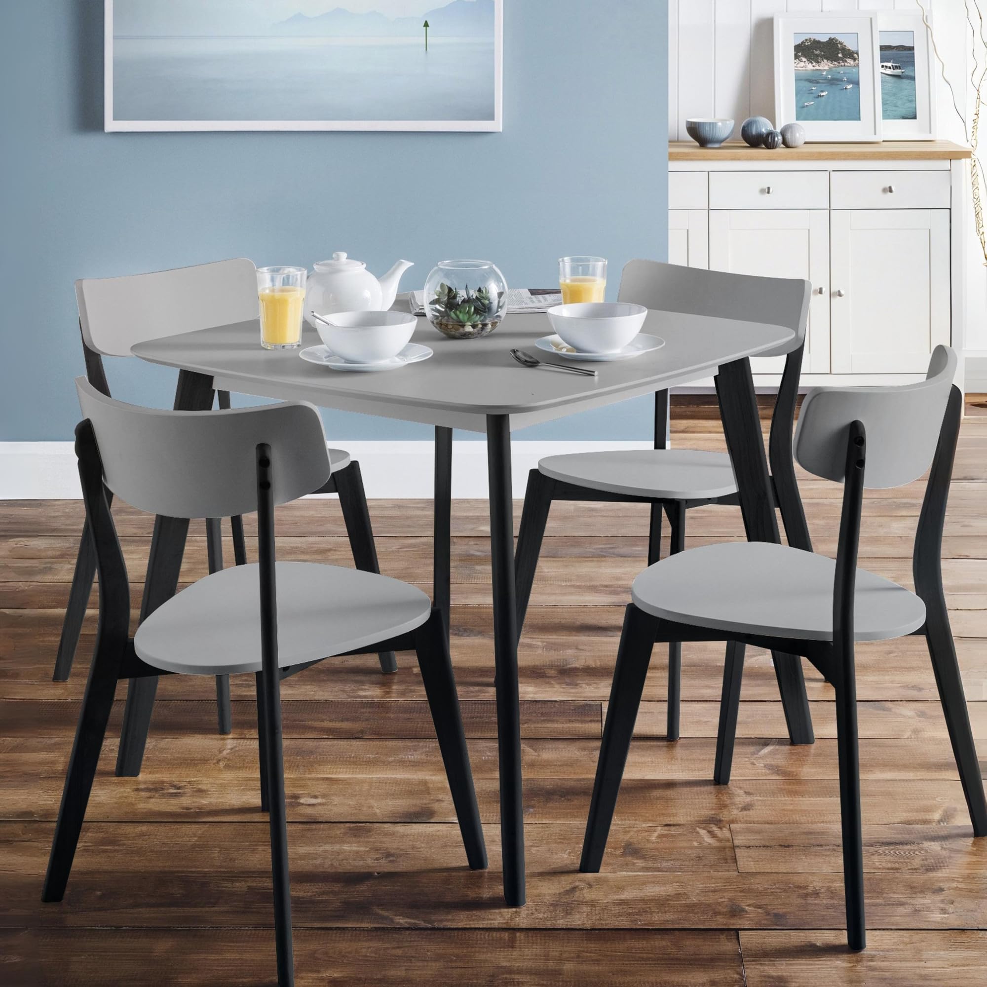 Julian Bowen Casa Square Dining Table Grey/Black, One Size