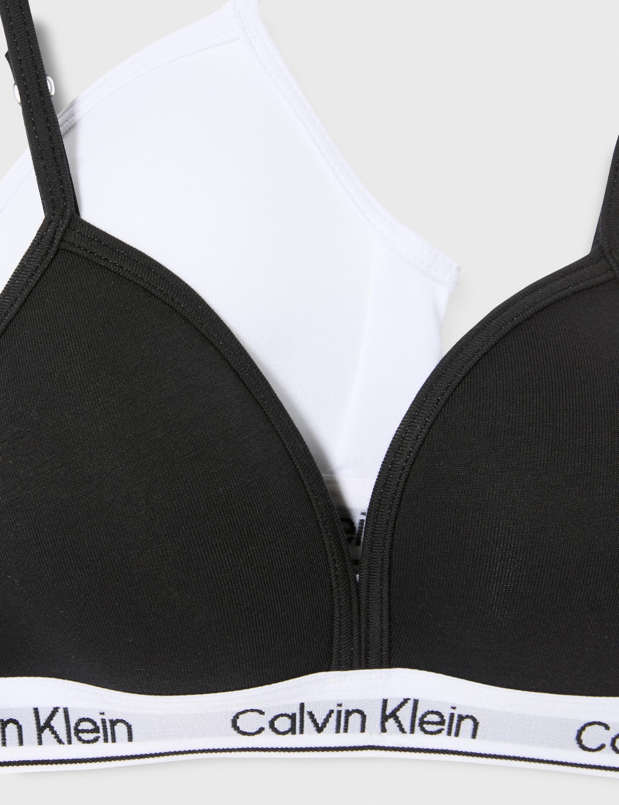 Calvin Klein Bambina, 2Pk Triangle G80G800741, Altri Reggiseni, Pvhblack/Brightwhite, 10 Anni
