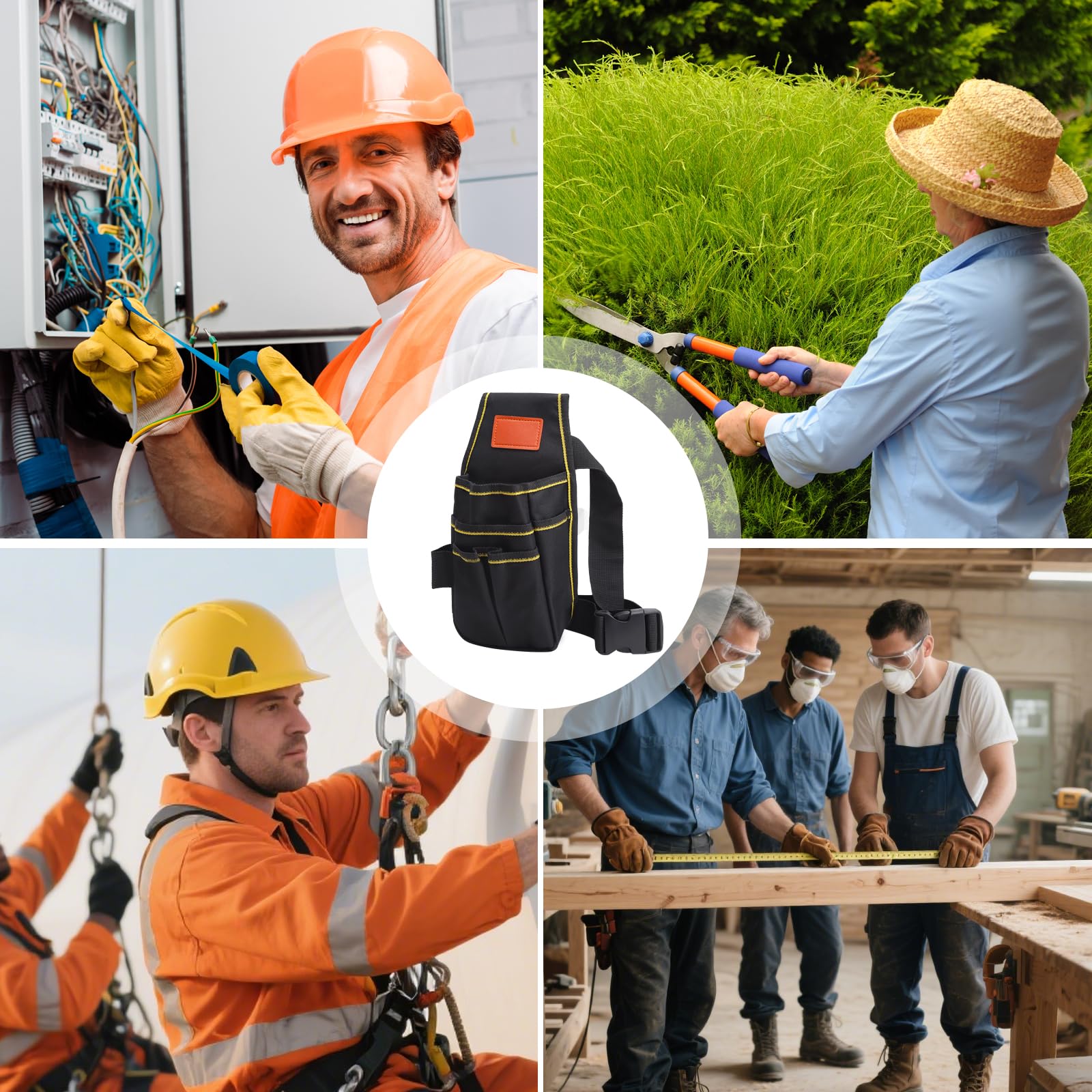 APOMOONS 600D Oxford Werkzeugtasche Gürteltasche Werkzeug Gürtel Gürtel Gürtel Arbeit Einzelhandel Werkzeuggürtel Herren Multi-Purpose Werkzeughalter Organizer für Schreiner Elektriker Technike
