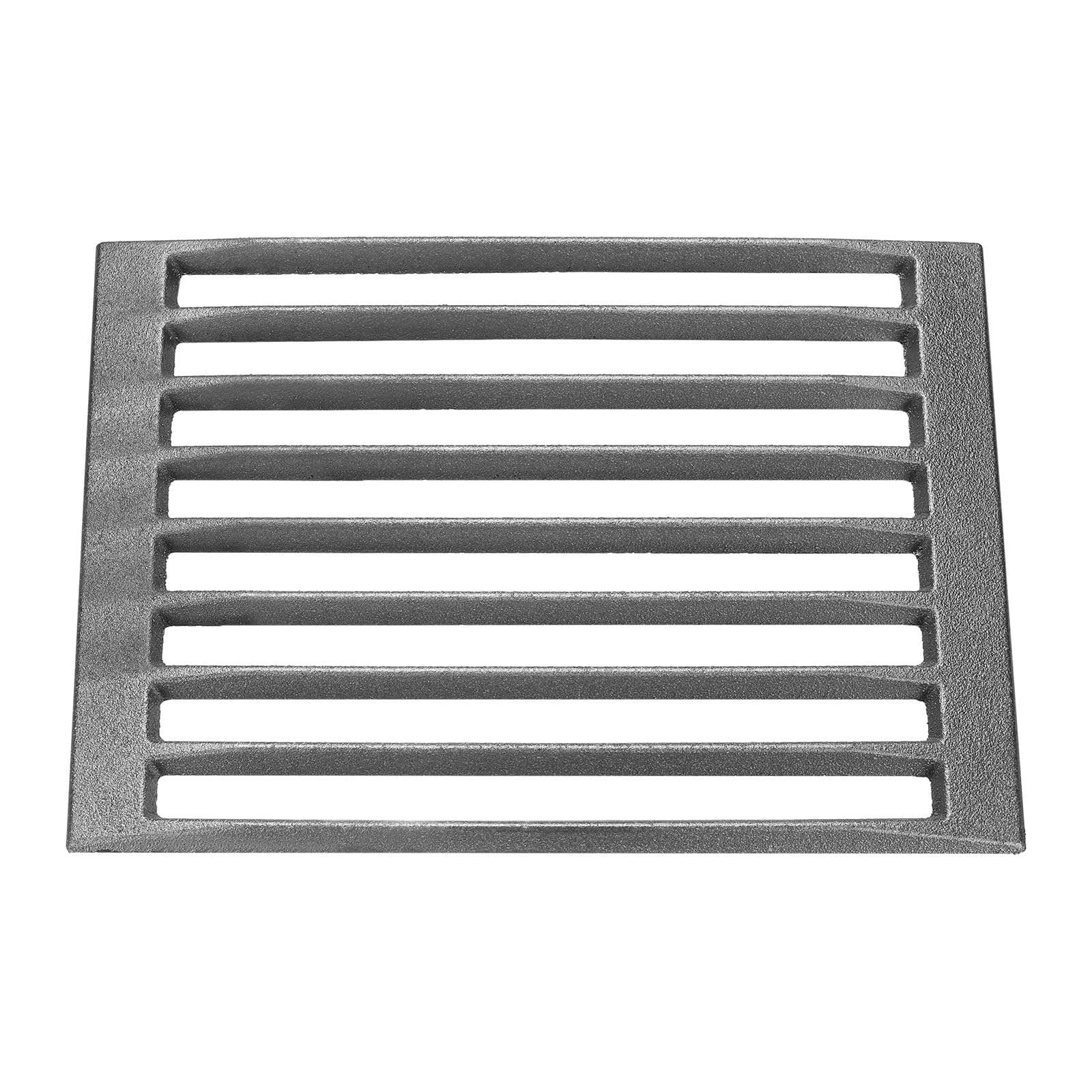 PATIKIL Cast Iron Fire Grate, 11" Rectangle BBQ Grill Grate Replacement High Heat Charcoal Plate Fire Bottom Grate Grilling Accessories 6 Slots for Grilling Barbecue
