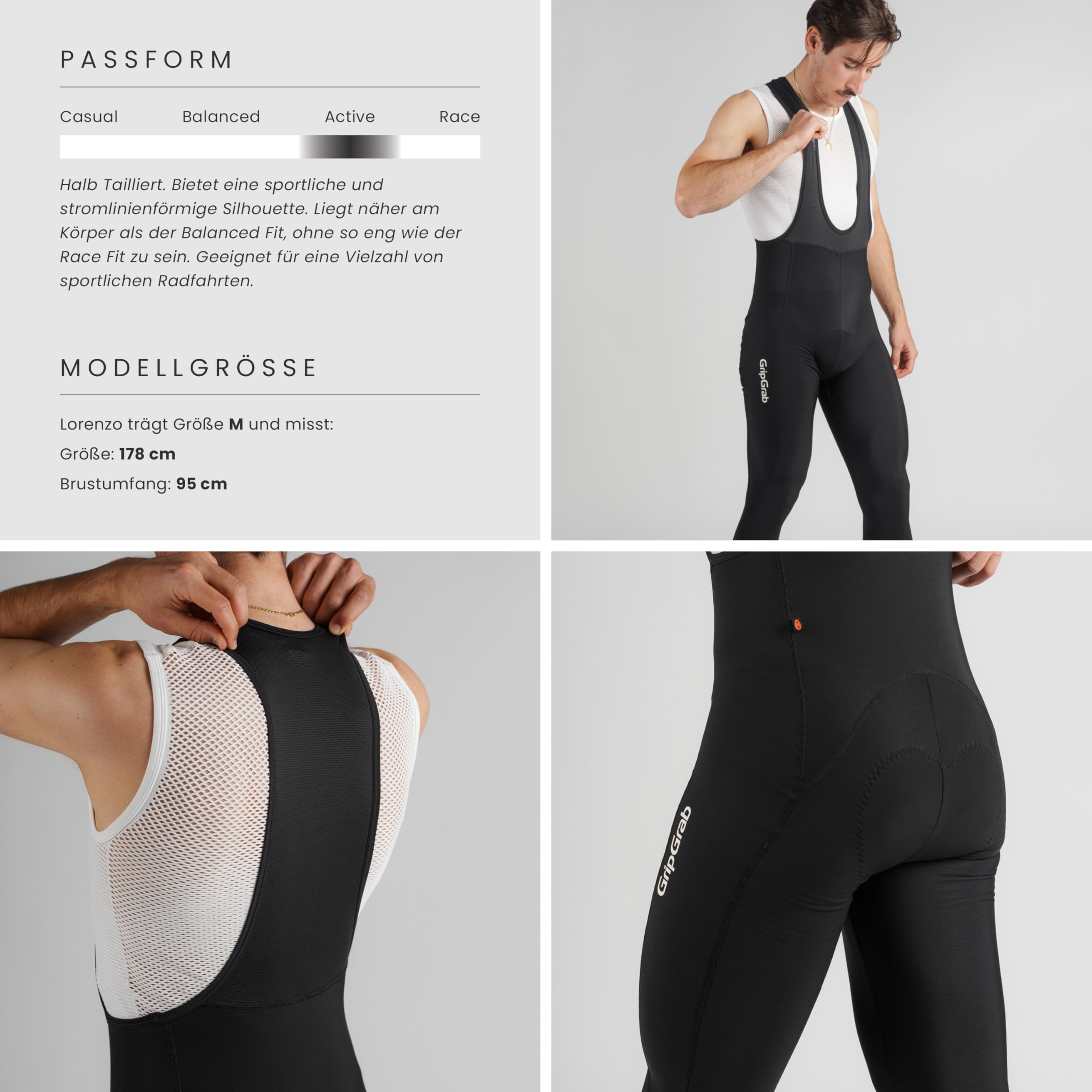 GripGrab Ride Thermo Bib Tights Winter Radhose Herren Lang mit Sitzpolster