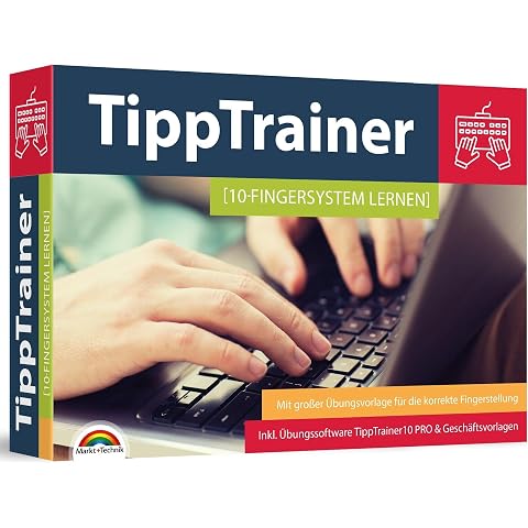 10 Finger Tippen f r zu Hause am PC lernen - blind jedes Wort finden - Maschinenschreiben inkl. Tipp Trainer Software f r den PC
