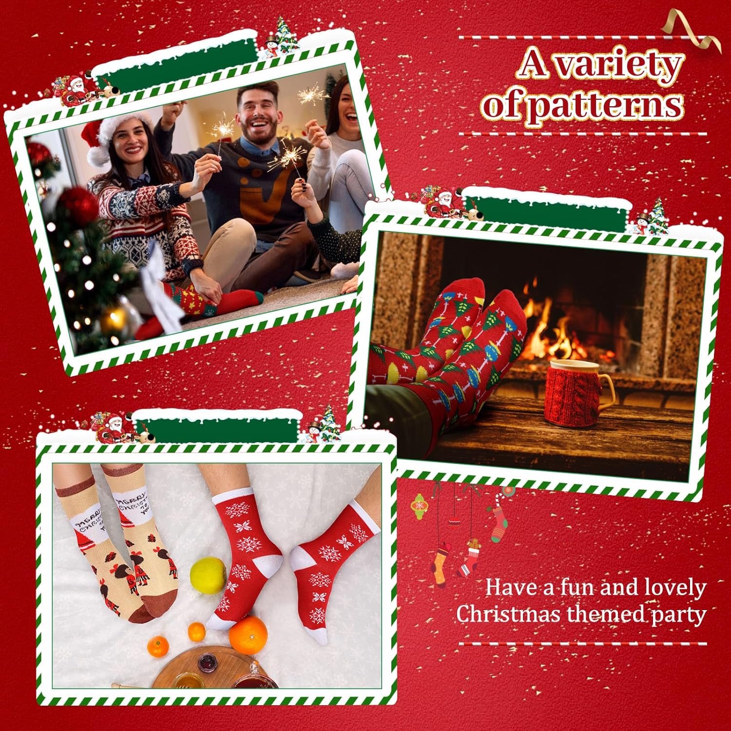 Handepo 48 Pairs Christmas Socks for Men Women Bulk Gifts for Coworkers Employee Warm Soft Holiday Crew Xmas Socks - Image 7