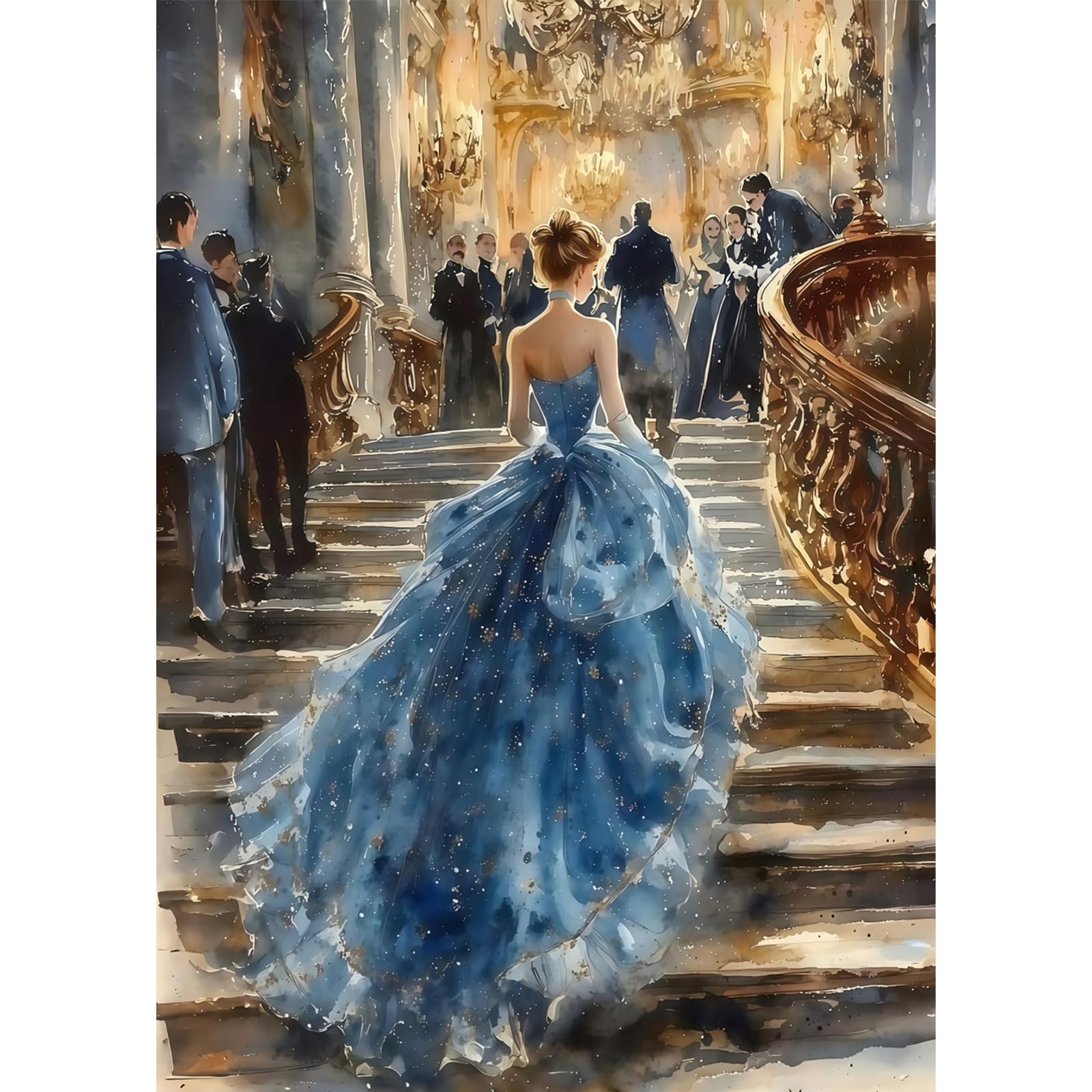 TLIOBLO Elegant Lady Diamond Painting Adults, 5D DIY Diamond Painting Party Kits for Adults Beginners, Full Drill Round Diamond Art Pictures Craft Set Gifts 30X40cm — image 1