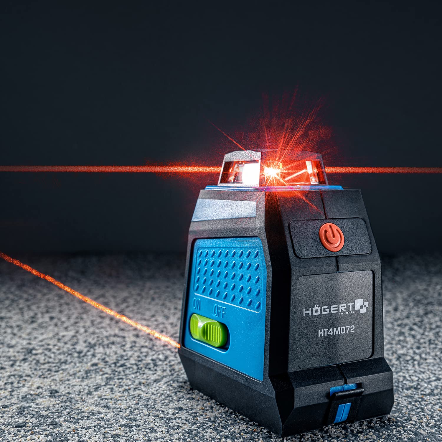 Högert Technik Livella a bolla professionale 3D e laterale, autolivellante, area di lavoro: raggio fino a 15 m/diametro fino a 30 m HT4M072
