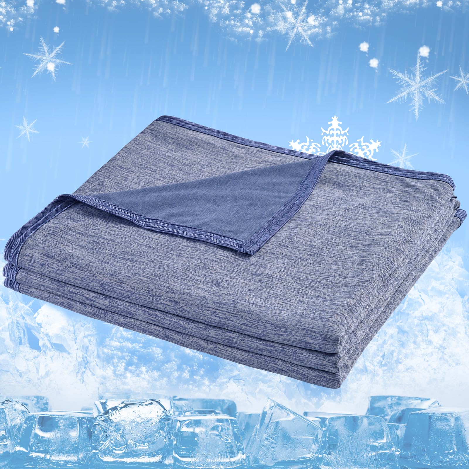 CHOSHOME Manta Verano con Fibra de Enfriamiento Japonesa ARC-Chill, Q-MAX 0.45 Manta Fina para Sofá o Cama Alivia Sudor y Mejora Calidad de Sueño 200 * 220CM Azul